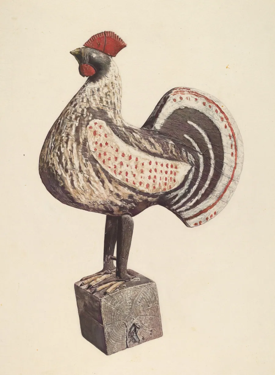 Wooden Rooster by Sadie Berman