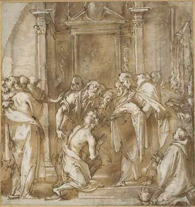 Saint Vincent Ferrer Taking His Vestments