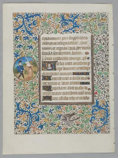 Leaf from a Book of Hours: Office of the Dead with Psalm 5 (verso)