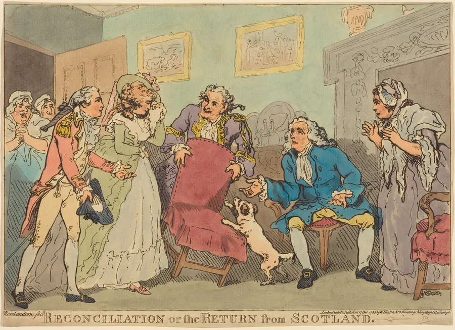 The Reconciliation, or The Return from Scotland by Thomas Rowlandson