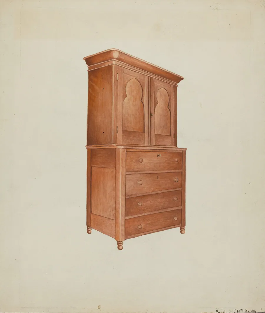Shaker Cherry Cabinet with Drawers by William Paul Childers
