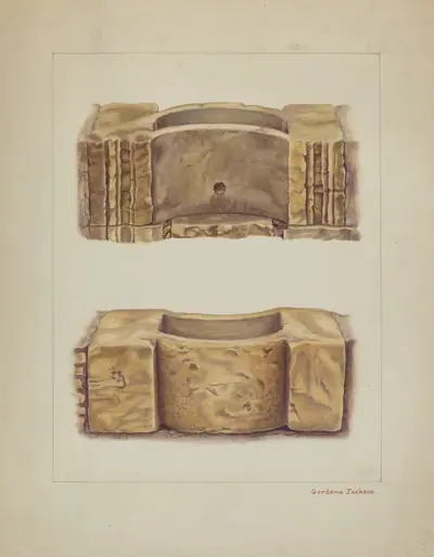 Carved Stone Wash Basin at Carmel Mission
