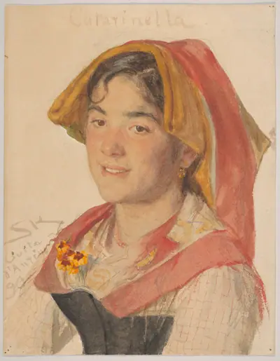 Head of an Girl from Civita d'Antino in Regional Dress ("Catarinella")