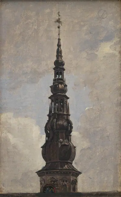Trompetertårnets spir. Kronborg. Studie
