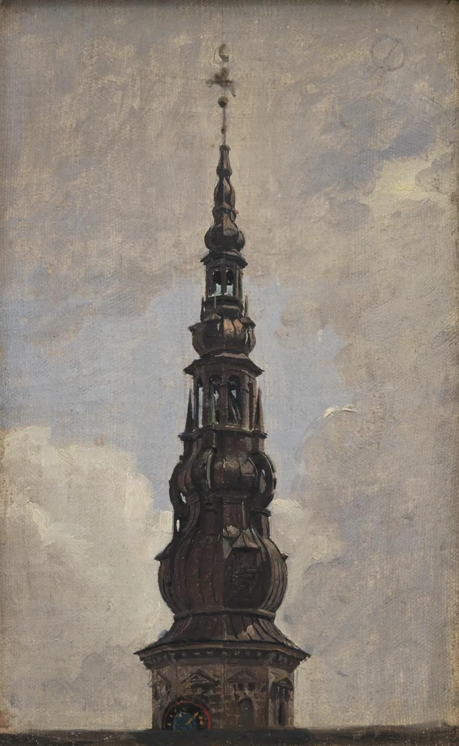 Trompetertårnets spir. Kronborg. Studie by Constantin Hansen