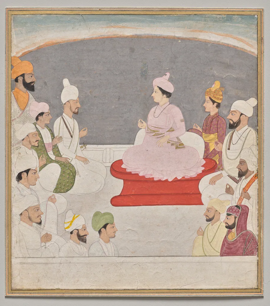 Raja Sansar Chand of Kangra and courtiers