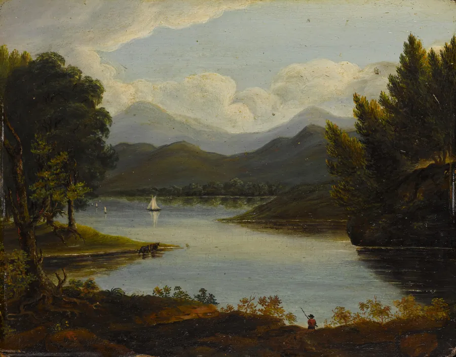 Hudson River Scene by French or American Artist (possibly Victor de Grailly, Paris, 1804–1889)