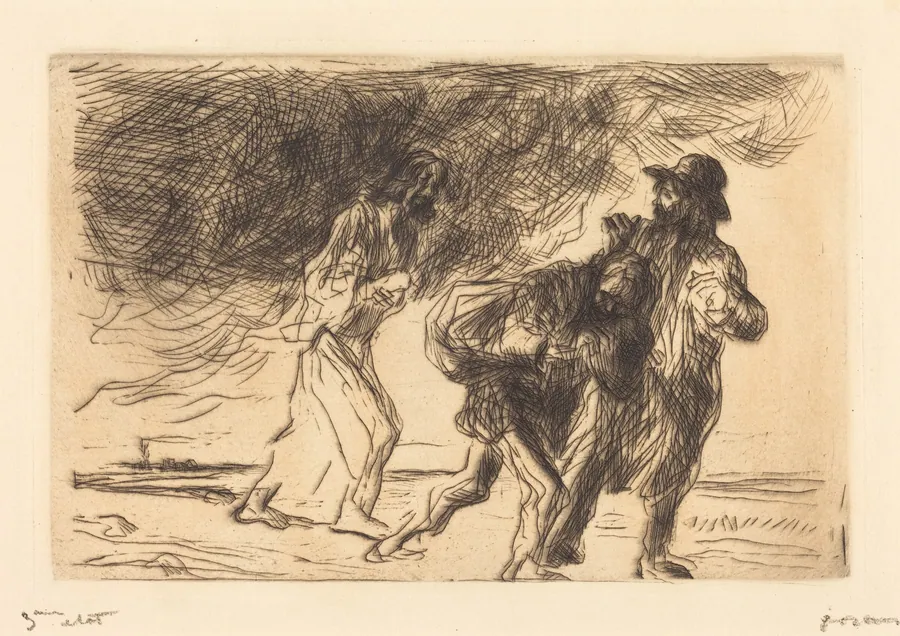 La route d'Emmaüs (1ère planche) (The Road to Emmaus) (first plate) by Jean-Louis Forain
