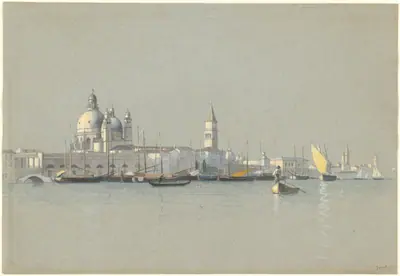 View across the Giudecca Canal toward the Salute and the Campanile of San Marco