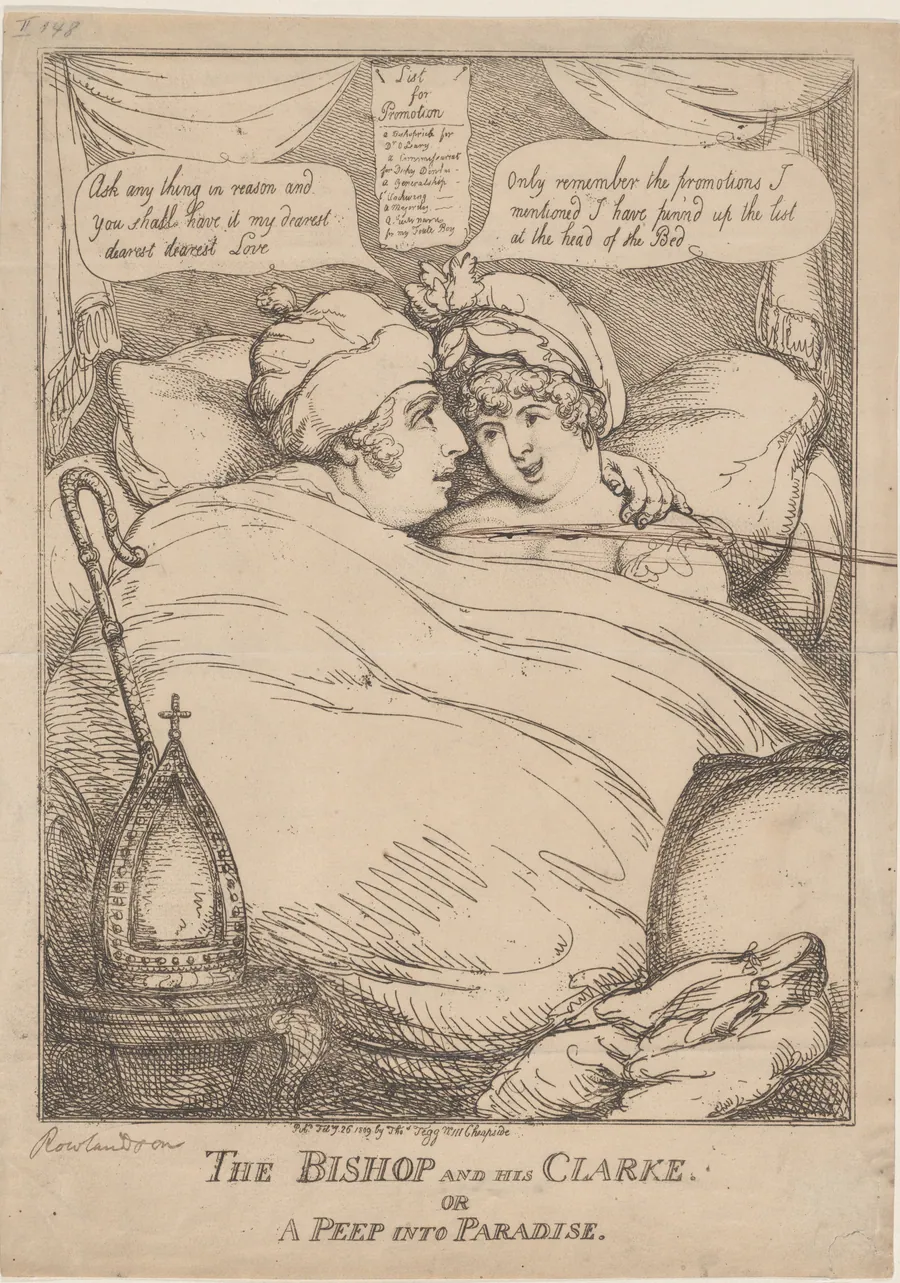The Bishop and His Clarke, or, A Peep into Paradise by Thomas Rowlandson