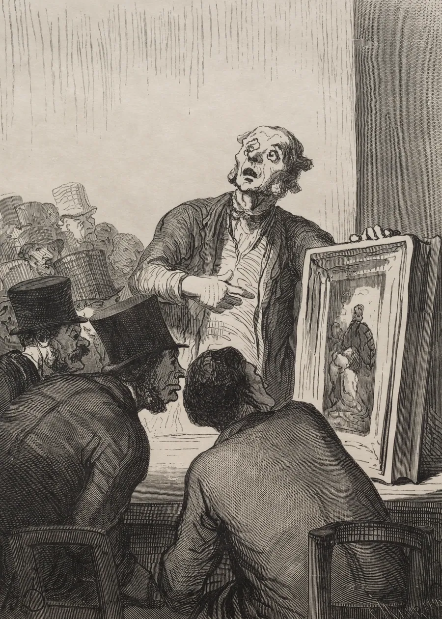 The Auction House:  The Expert by Honoré Daumier