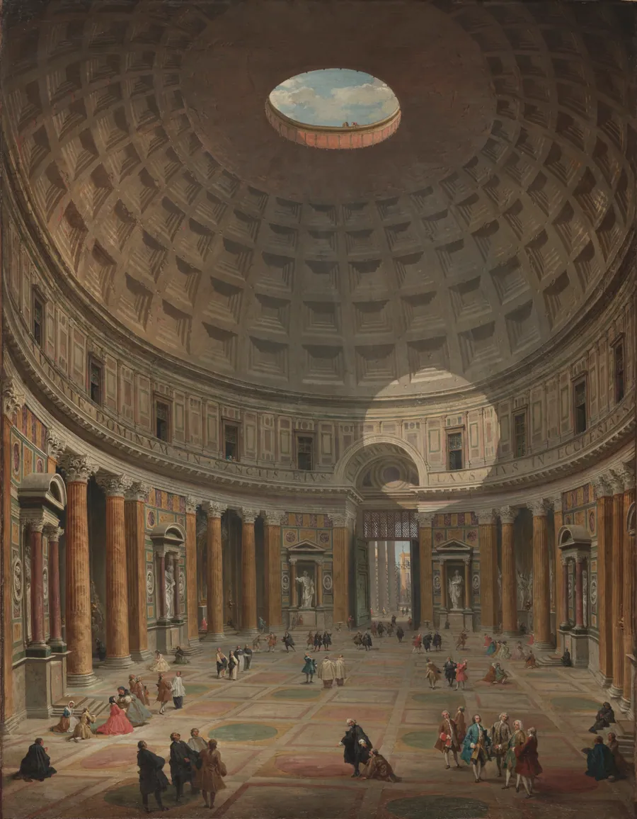 Interior of the Pantheon, Rome by Giovanni Paolo Panini