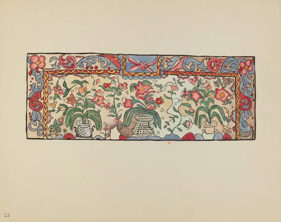 Plate 23: Painting on Buckskin: From Portfolio "Spanish Colonial Designs of New Mexico" by American 20th Century