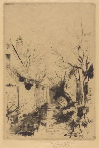 A Little Brook in Winter, Wiltshire