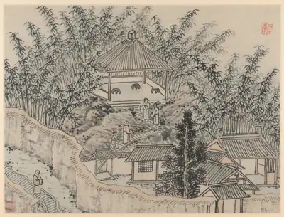 Bamboo Pavilion, Tiger Hill, from Twelve Views of Tiger Hill, Suzhou