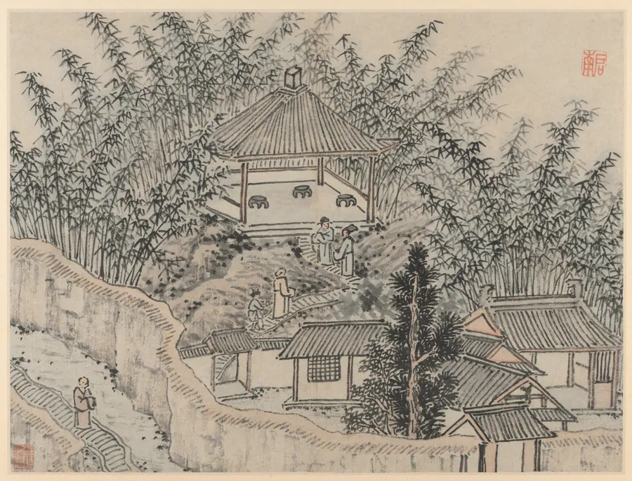 Bamboo Pavilion, Tiger Hill, from Twelve Views of Tiger Hill, Suzhou by Shen Zhou