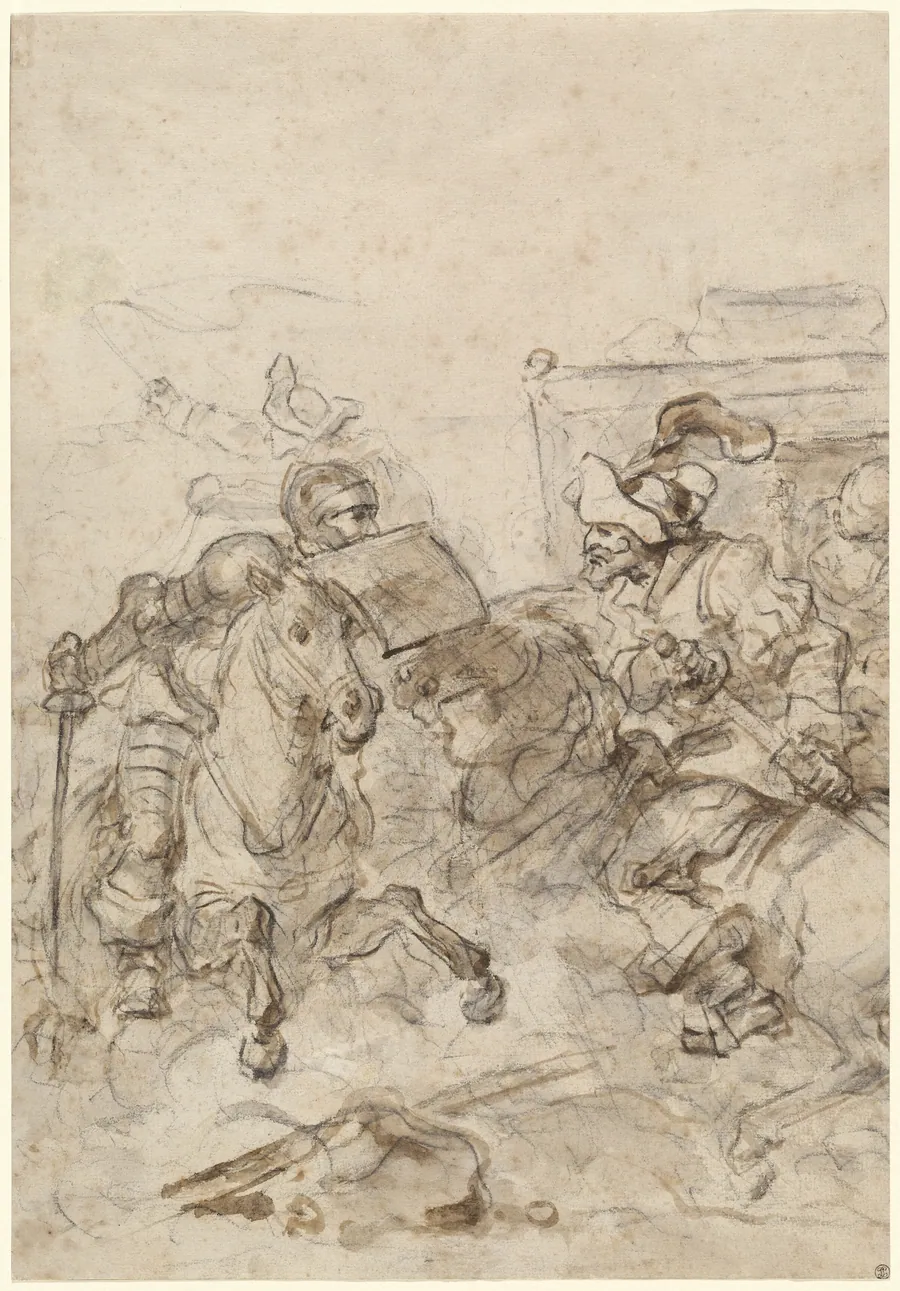 Don Quixote Attacking the Biscayan by Jean Honoré Fragonard