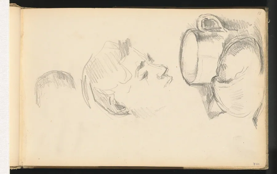 A Head, a Cup, and a Bread Roll by Paul Cezanne