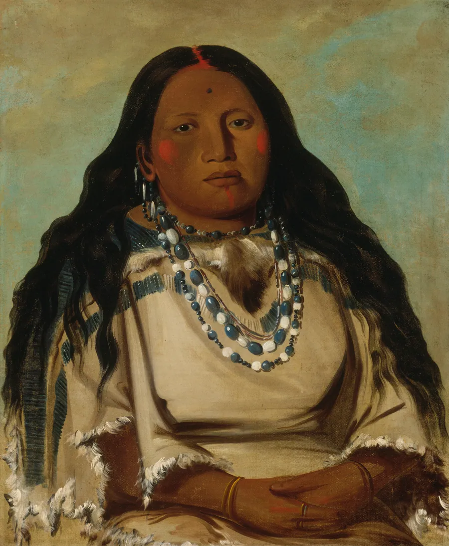 Kah-béck-a, The Twin, Wife of Bloody Hand by George Catlin, born Wilkes-Barre, PA 1796-died Jersey City, NJ 1872