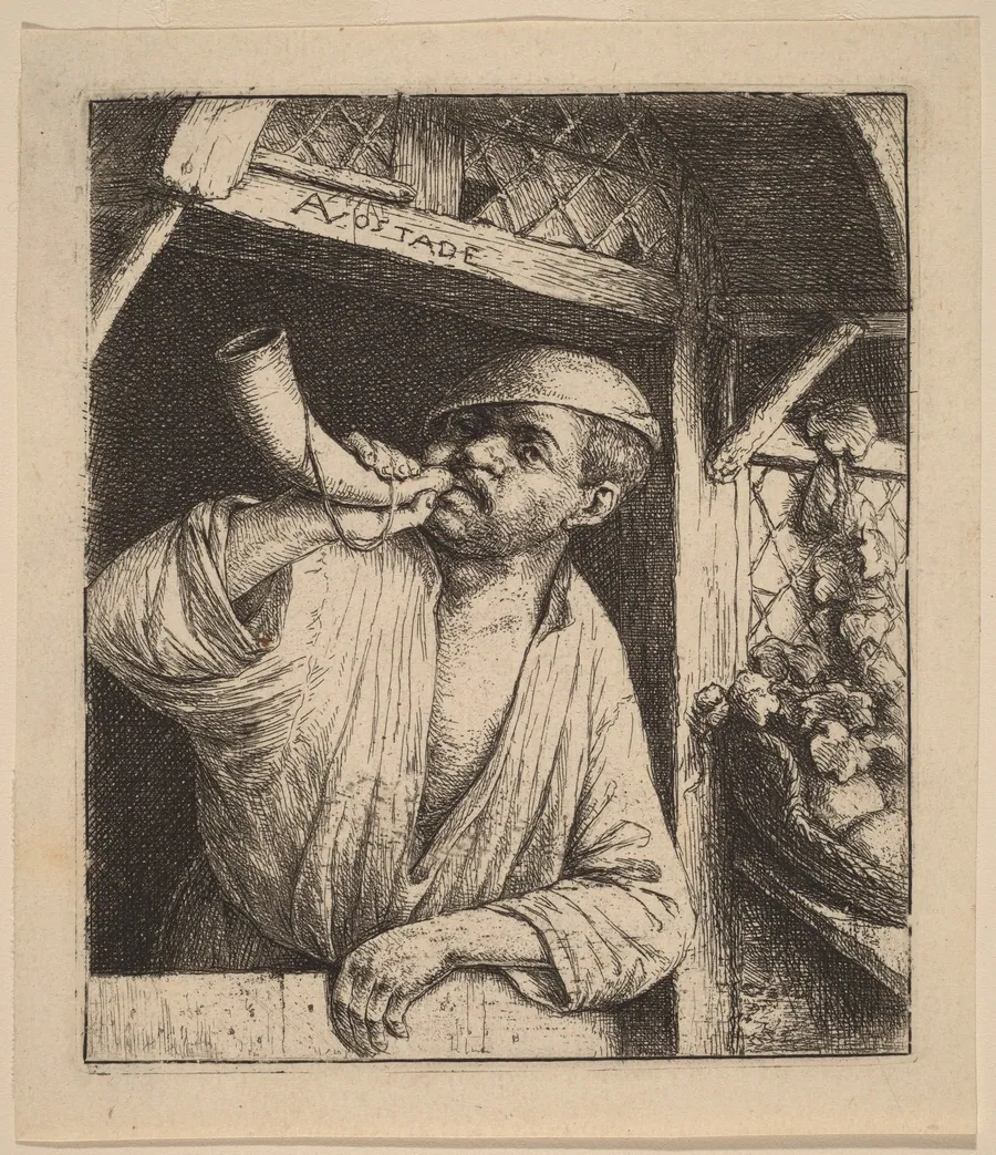 Baker Sounding His Horn by Adriaen van Ostade