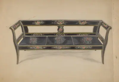 Black Painted Settee
