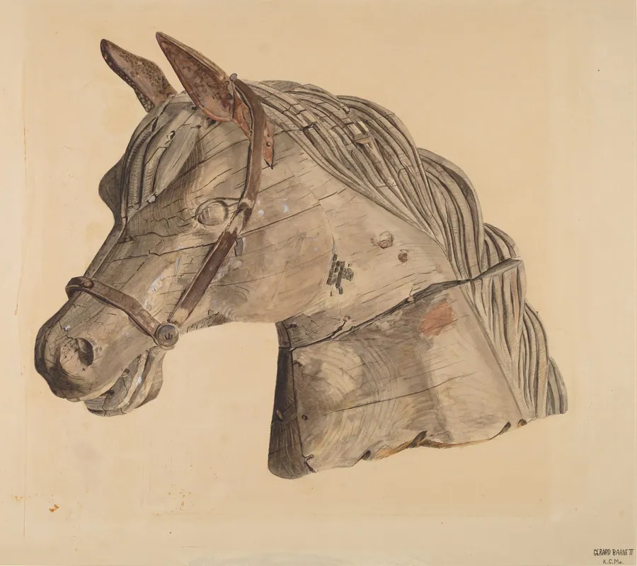 Carousel Horse's Head by Gerard Barnett