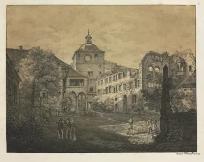 Six Views of Heidelberg Castle: Castle Terrace