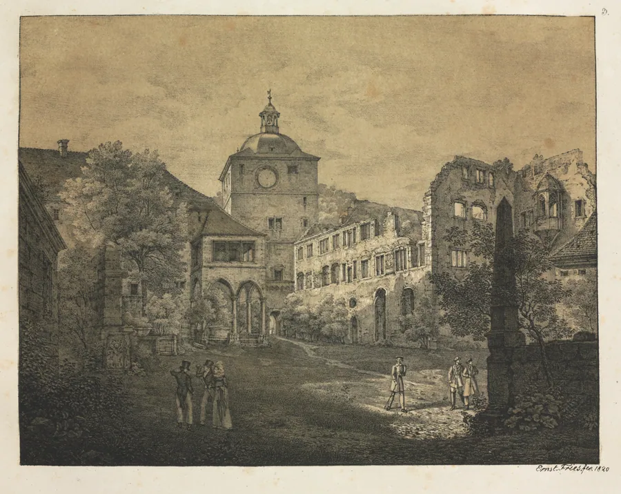 Six Views of Heidelberg Castle: Castle Terrace by Ernst Fries