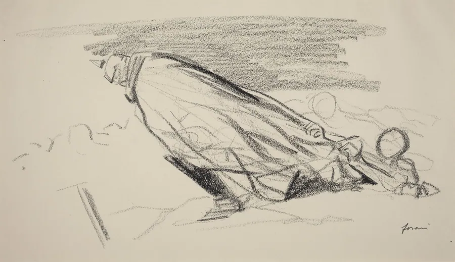 Ceux de la premiere heure.  "Sire! ou en somme-nous de "la guerre fraiche et joyeuse"? ..." by Jean-Louis Forain