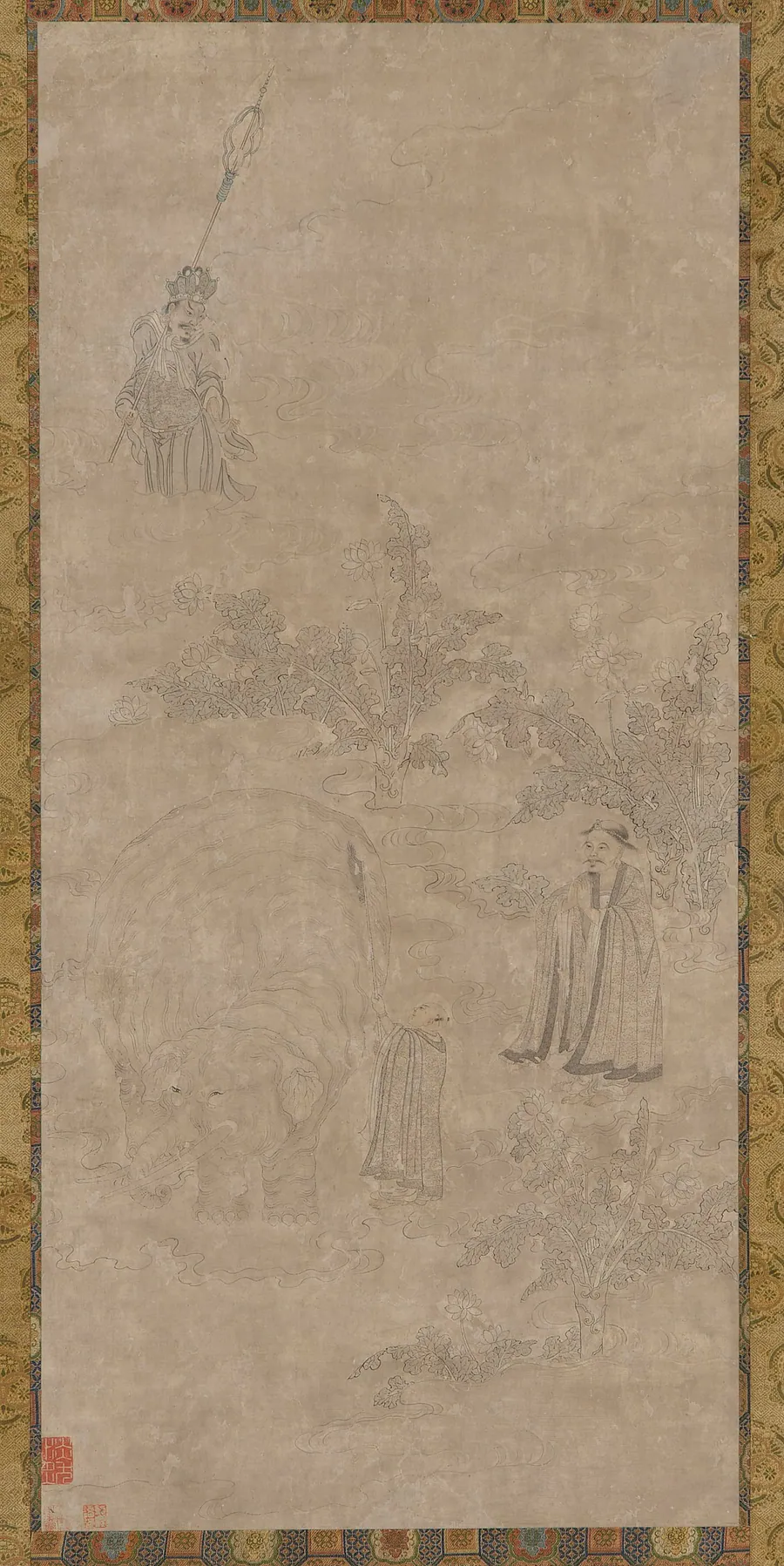Washing the white elephant by Formerly attributed to Zhao Lingjun (active late 11th century)