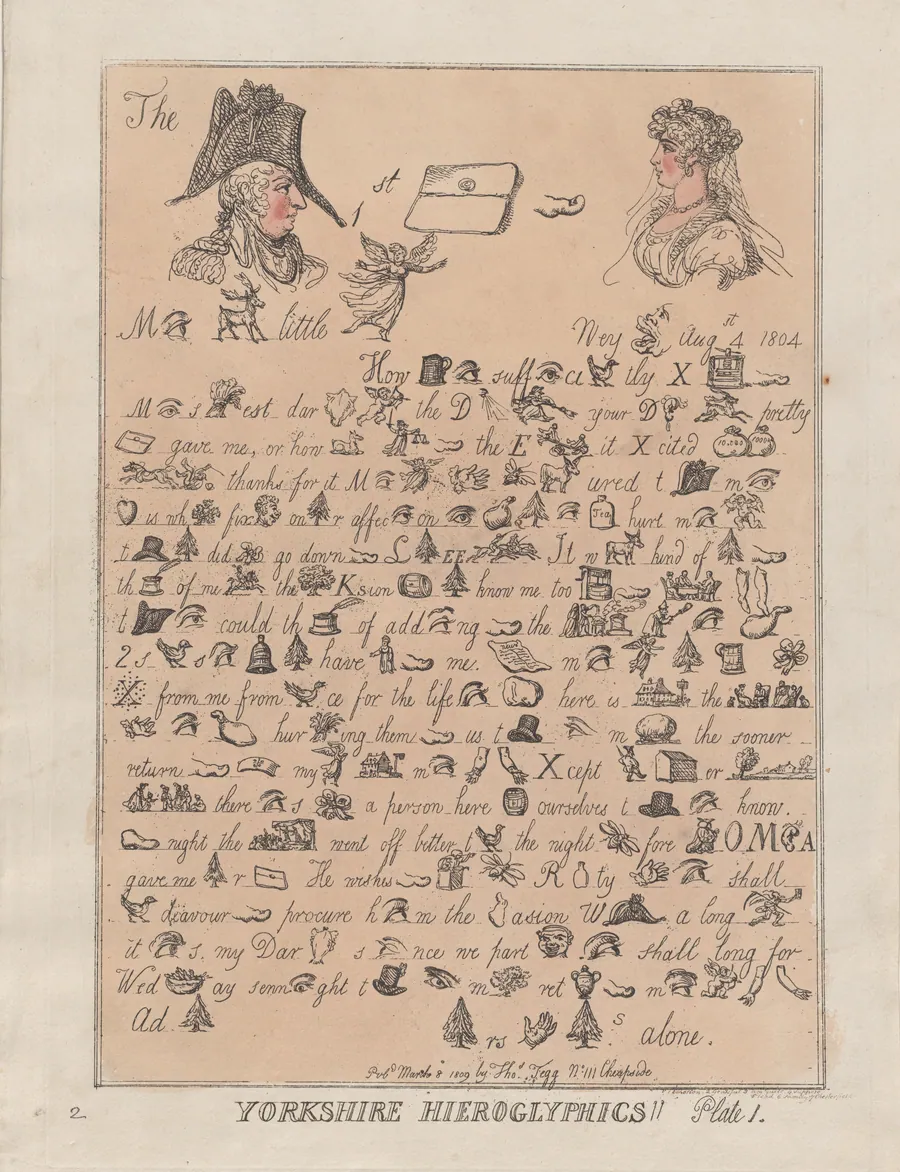 Yorkshire Hieroglyphics, Plate 1 by Thomas Rowlandson