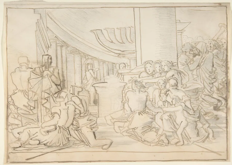 Congregation in a Temple by Fortunato Duranti