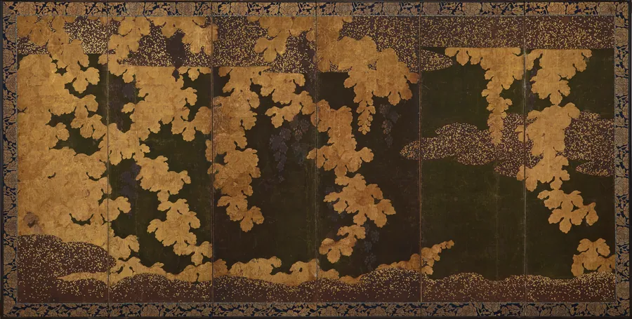 Grape vines 葡萄図屏風 by Kano Eitoku 狩野永徳 (1543-1590)