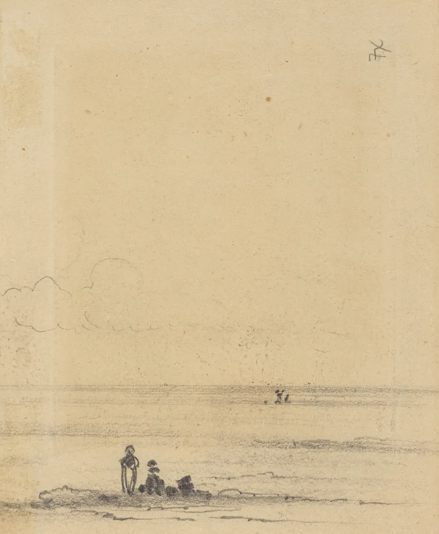 Figures on a Shore [verso] by Félix-Hilaire Buhot