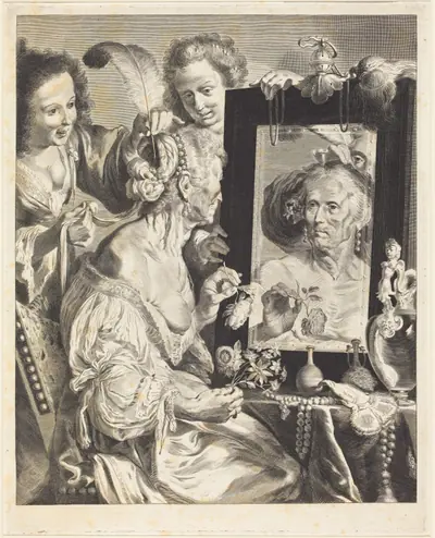 An Old Woman at the Toilet Table