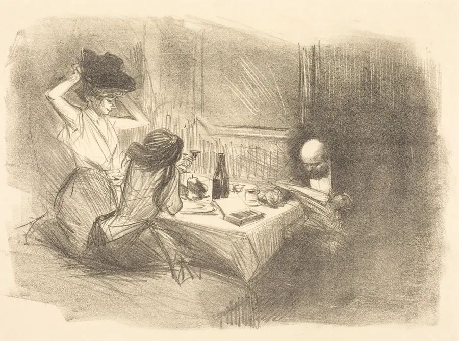 Le cabinet particulier (5e planche) (The Private Room) (fifth plate) by Jean-Louis Forain