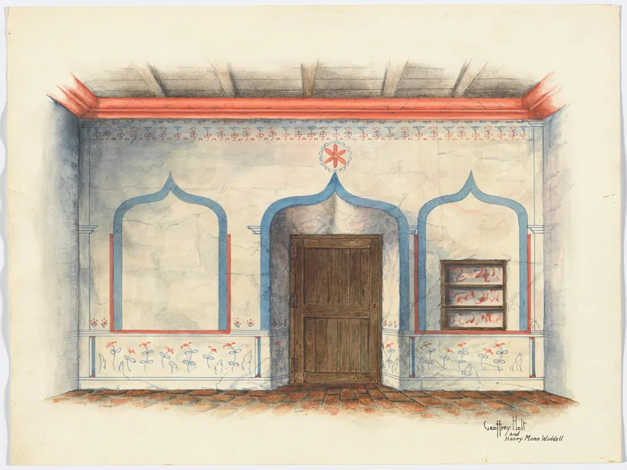 Restoration Drawing: Wall Painting by Geoffrey Holt