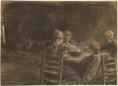 East Frisian Peasants Eating Supper