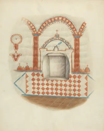 Wall Painting and Niche: Restoration Drawing