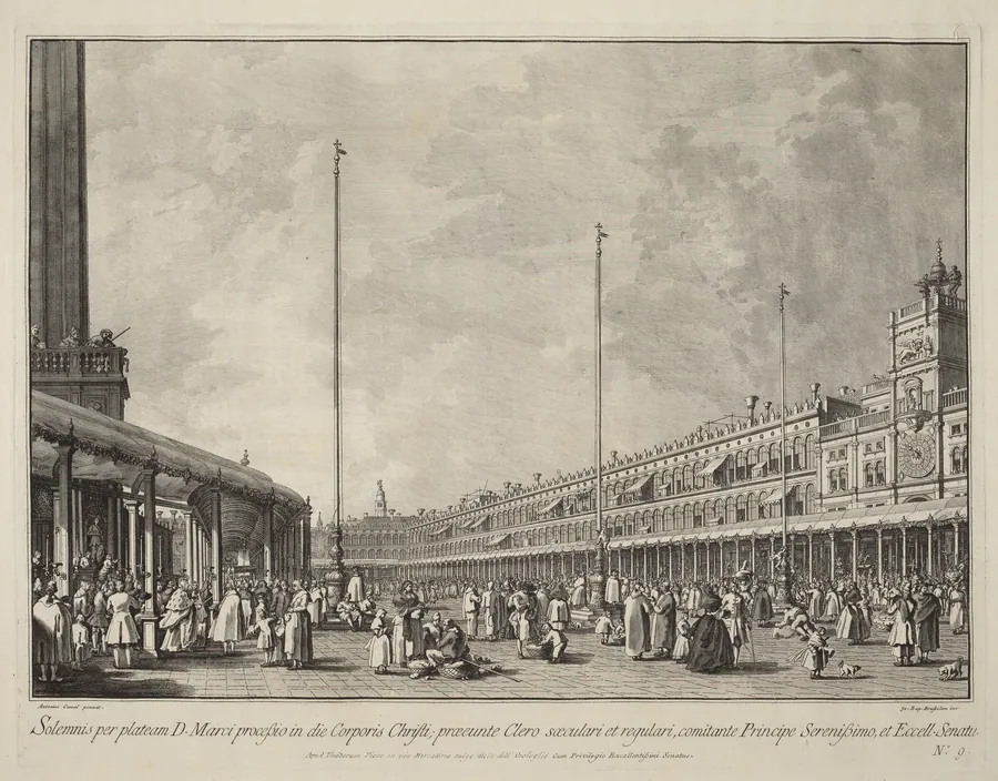 Procession on Corpus Christi Day in the Piazza San Marco by Giovanni Battista Brustolon