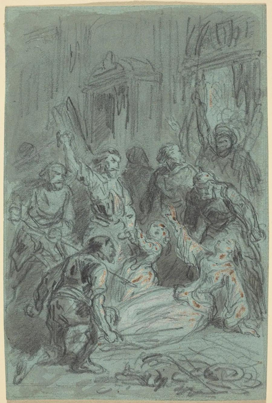 A Dramatic Scene with a Fainting Woman by Gustave Doré