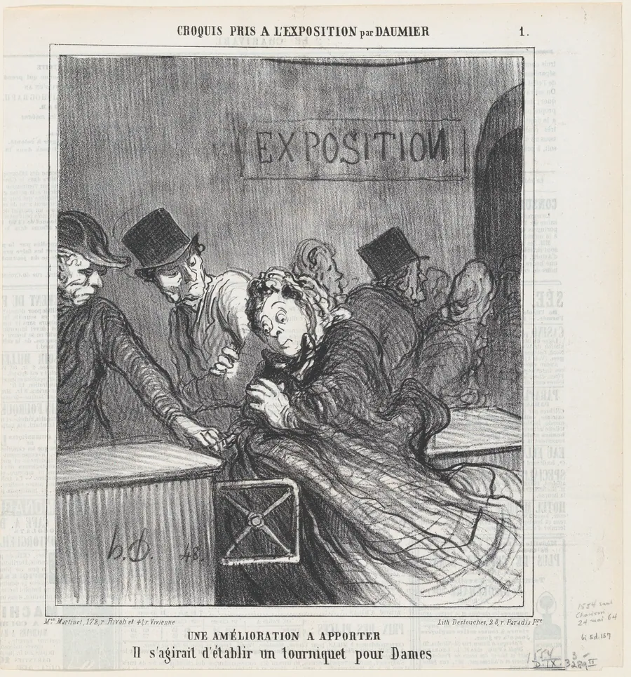 Proposal for an improvement, from 'Exhibition sketches,' published in Le Charivari, May 24, 1864 by Aaron Martinet