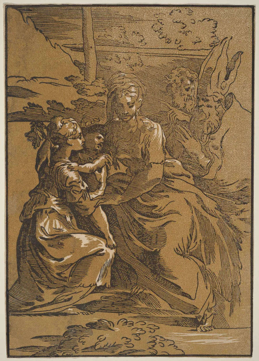 The Holy Family with Two Saints by Antonio da Trento