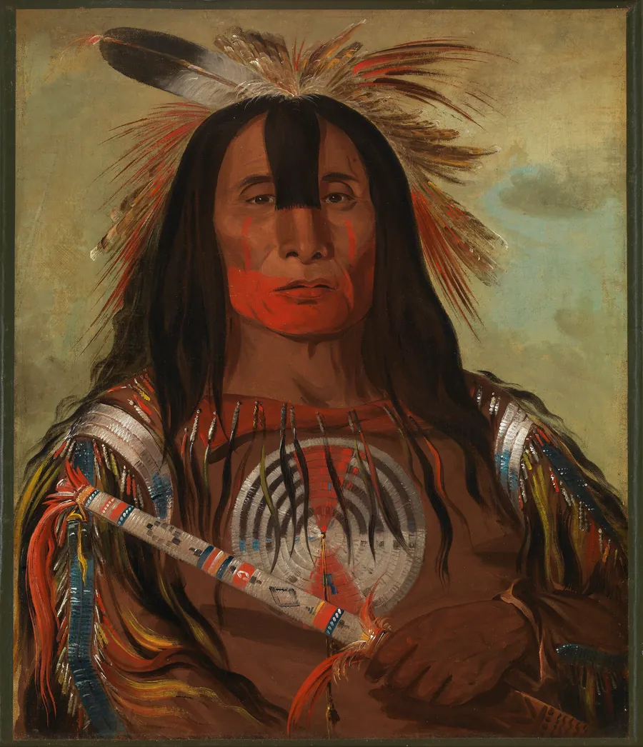 Stu-mick-o-súcks, Buffalo Bull's Back Fat, Head Chief, Blood Tribe by George Catlin, born Wilkes-Barre, PA 1796-died Jersey City, NJ 1872