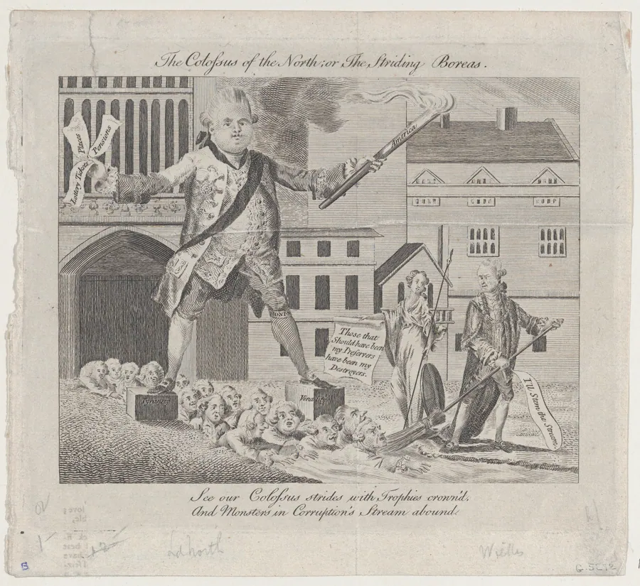 The Colossus of the North; or the Striding Boreas by Anonymous, British, 18th century
