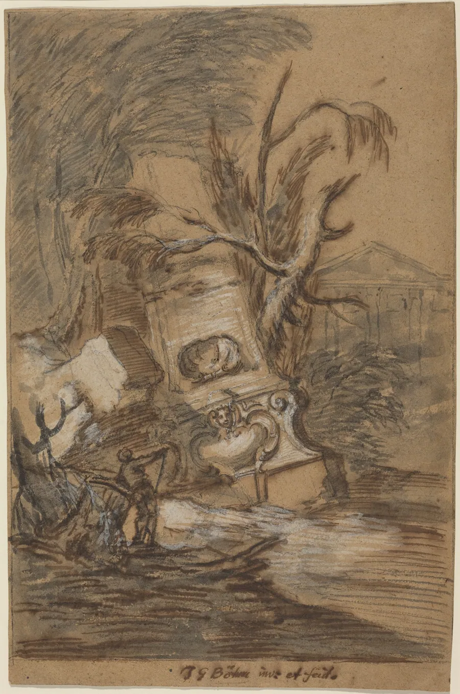 Capriccio with Antique Ruins by Johann George Böhm