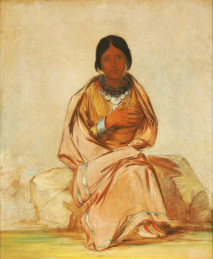 Chee-a-ex-e-co, Daughter of Deer without a Heart by George Catlin, born Wilkes-Barre, PA 1796-died Jersey City, NJ 1872