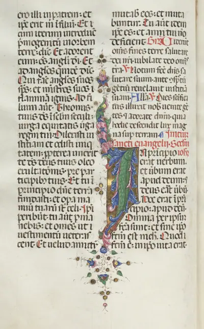 Missale: Fol. 22v: Foliage with Fish