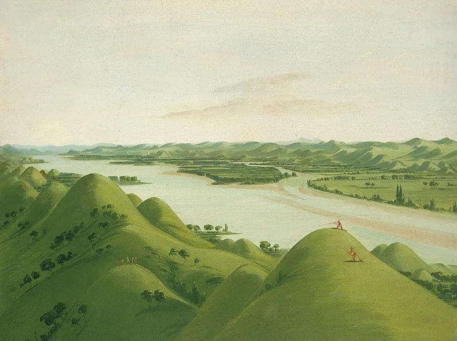 Beautiful Prairie Bluffs above the Poncas, 1050 Miles above St. Louis by George Catlin, born Wilkes-Barre, PA 1796-died Jersey City, NJ 1872