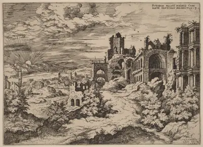 Ruins on the Palatine with a Panoramic Landscape